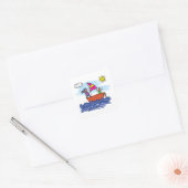 Illustratie reis per spoor Sail Boat Square Sticke Vierkante Sticker (Envelop)