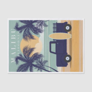 Illustratie Reizen Malibu Californië Tissuepapier