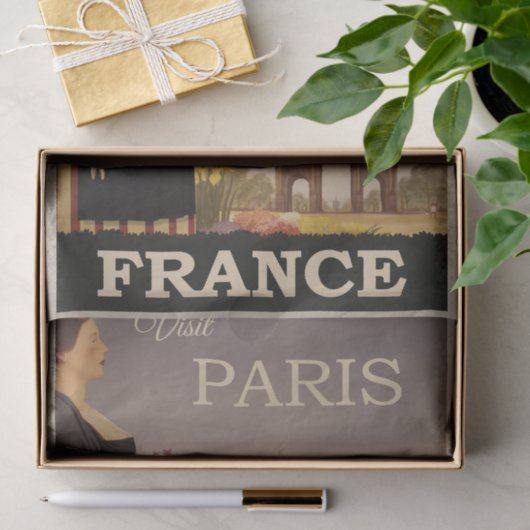  Illustratie Reizen Parijs, Frankrijk Tissuepapier (Geschenk)