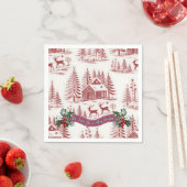  Illustratie Rendieren en Huizen Kerst Servet (Insitu)