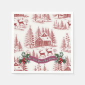  Illustratie Rendieren en Huizen Kerst Servet (Voorkant)