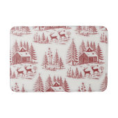  Illustratie Rendieren en Huizen Winter Badmat (Voorkant)