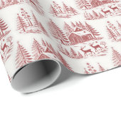  Illustratie Rendieren en Huizen Winter Cadeaupapier (Rol Hoek)