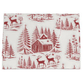  Illustratie Rendieren en Huizen Winter Groot Cadeauzakje (Voorkant)