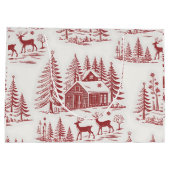  Illustratie Rendieren en Huizen Winter Groot Cadeauzakje (Achterkant)