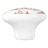  Illustratie Rendieren en Huizen Winter Keramische Knop (Zijkant)