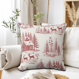  Illustratie Rendieren en Huizen Winter Kussen