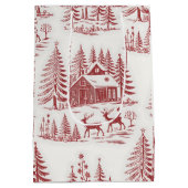 Illustratie Rendieren en Huizen Winter Medium Cadeauzakje (Achterkant)