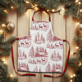  Illustratie Rendieren en Huizen Winter Schort