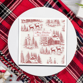  Illustratie Rendieren en Huizen Winter Servet