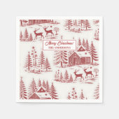  Illustratie Rendieren en Huizen Winter Servet (Voorkant)