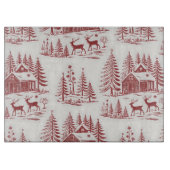 Illustratie Rendieren en Huizen Winter Snijplank (Voorkant)