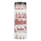  Illustratie Rendieren en Huizen Winter Thermosbeker (Achterkant)