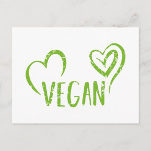 Illustratie retro grunge Vegan Design Briefkaart