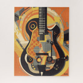 Illustratie Retro Guitar Legpuzzel