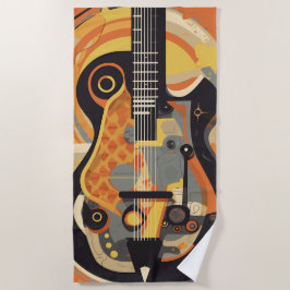 Illustratie Retro Guitar Strandlaken