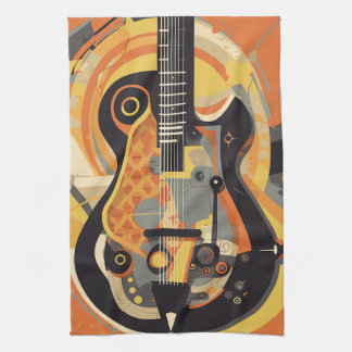 Illustratie Retro Guitar Theedoek