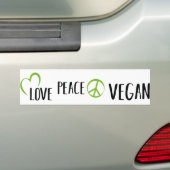 Illustratie retro liefde, vrede, vegan bumpersticker (Op auto)