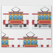 Illustratie retrotram cadeaupapier (Vlak)