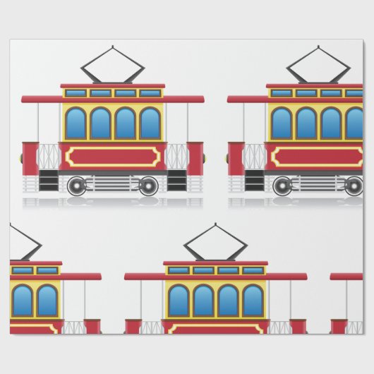 Illustratie retrotram cadeaupapier (Vlak)