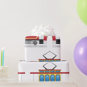 Illustratie retrotram cadeaupapier