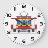 Illustratie retrotram grote klok (Voorkant)