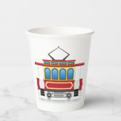 Illustratie retrotram papieren bekers (Voorkant)
