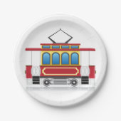 Illustratie retrotram papieren bordje (Voorkant)