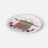 Illustratie retrotram papieren bordje (Gekanteld)