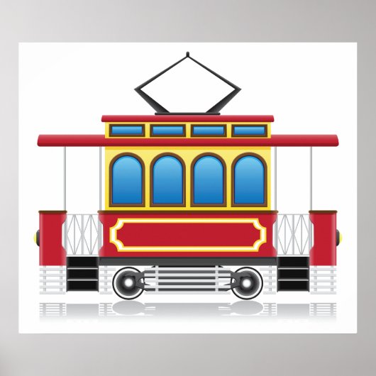 Illustratie retrotram poster (Voorkant)