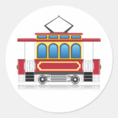 Illustratie retrotram ronde sticker (Voorkant)