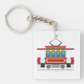Illustratie retrotram sleutelhanger (Voorkant)