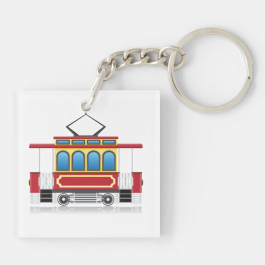 Illustratie retrotram sleutelhanger (Achterkant)