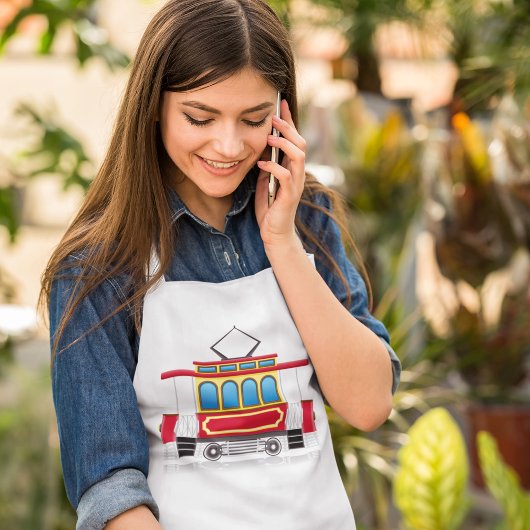 Illustratie retrotram standaard schort