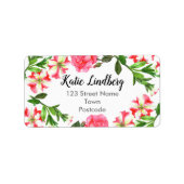 Illustratie rode en roze waterverf etiket (Voorkant)