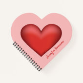 Illustratie rode hartvorm met aangepaste tekst notitieboek (Voorkant)