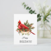 Illustratie rode kardinale Waterverf Briefkaart (Staand voorkant)