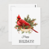 Illustratie rode kardinale Waterverf Briefkaart (Voorkant / Achterkant)
