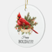 Illustratie rode kardinale Waterverf Keramisch Ornament (Links)