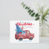 Illustratie Rode kersttruck-feestdag Feestdagenkaart (Staand voorkant)