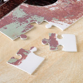 Illustratie rode vintage Tekening Puzzle Legpuzzel (Zijkant)