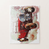Illustratie rode vintage Tekening Puzzle Legpuzzel (Verticaal)