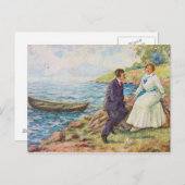  illustratie Romantic Couple Briefkaart (Voorkant / Achterkant)