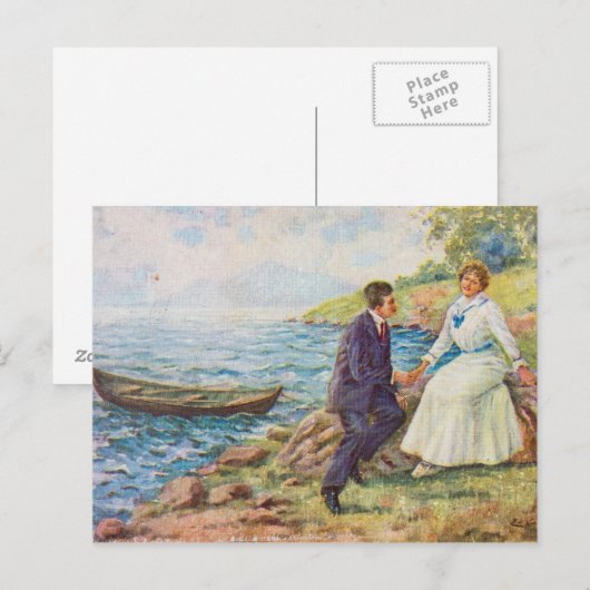 illustratie Romantic Couple Briefkaart (Voorkant / Achterkant)