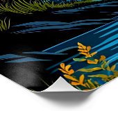 Illustratie rood blauw van het berglandschap van R Perfect Poster (Hoek)