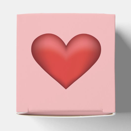 Illustratie rood hart op zwarte roze kleur bedankdoosjes (Bovenkant)