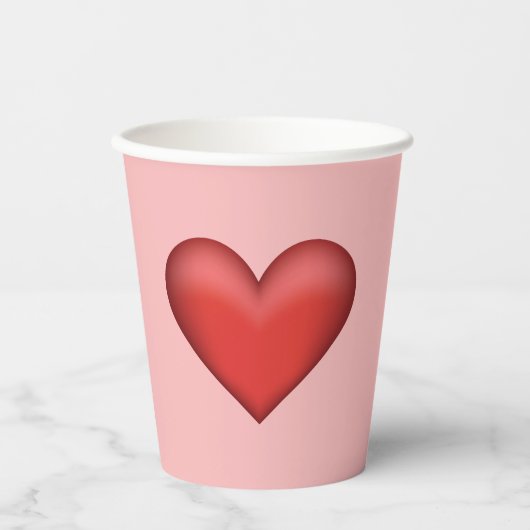 Illustratie rood hart papieren bekers (Voorkant)