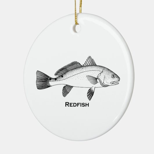 Illustratie roodbaars keramisch ornament (Links)