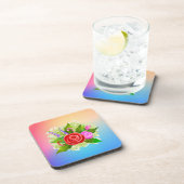 Illustratie roos bloemen bier onderzetter (Rechterzijde)