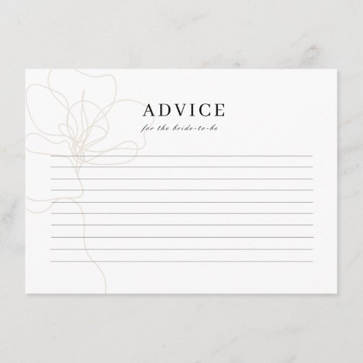 Illustratie Roos Wedding Bride Advice Card Informatiekaartje (Voorkant)
